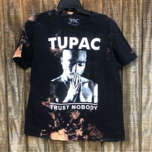 Tupac Shakur 2pac Trust Nobody T-Shirt Large Black Tie-Dye 100% Cotton Rap Music